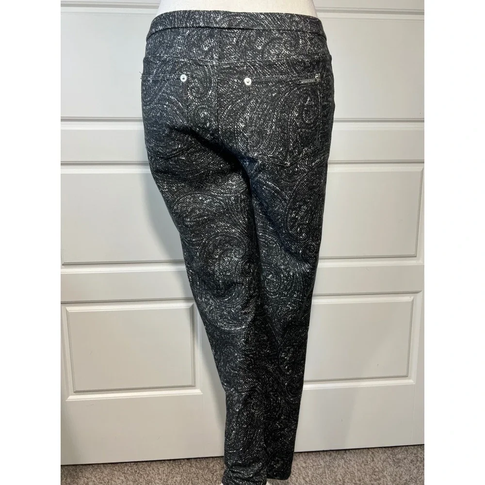 Michael Kors Women's Black White Paisley Print Legging‎ Jeggings Pants Size S
